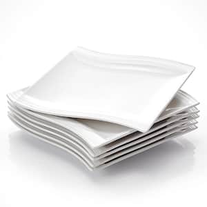 box of 6 LINE white porcelain rectangular side dish dessert tapas plate 20x11cm 