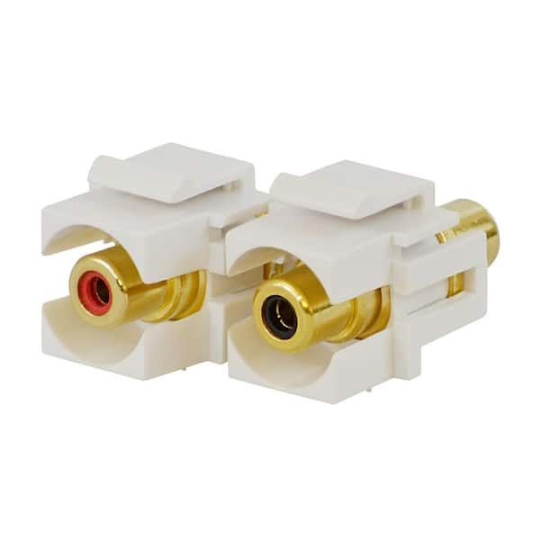 Commercial Electric RCA Gold Plated Jack - White 5103-WH-BK/RD - The Home  Depot