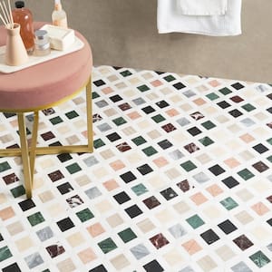 Lula Multicolor 11.92 in. x 11.92 in. Polished Marble Floor and Wall Tile (0.98 sq. ft./Each)
