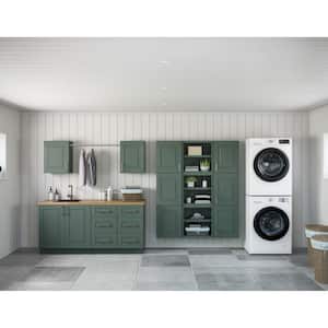 Greenwich Aspen Green Plywood Shaker Stock Ready to Assemble Kitchen-Laundry Cabinet Kit 24 in. W. x 78 in. x 140 in.