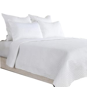1-Piece White Solid King Size Microfiber Quilt