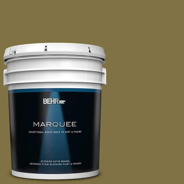 BEHR MARQUEE 5 gal. #S-H-390 Italian Olive Satin Enamel Exterior Paint & Primer