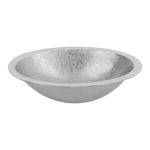 Terra Firma 19 in. Undermount Oval Bathroom Sink in Gray Nickel Plated Copper