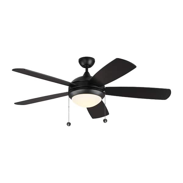 Generation Lighting Discus Classic 52 in. Integrated LED Matte Black Ceiling Fan with Light Kit