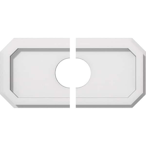 Ekena Millwork 14 in. x 7 in. x 1 in. Emerald Architectural Grade PVC Contemporary Ceiling Medallion (2-Piece)