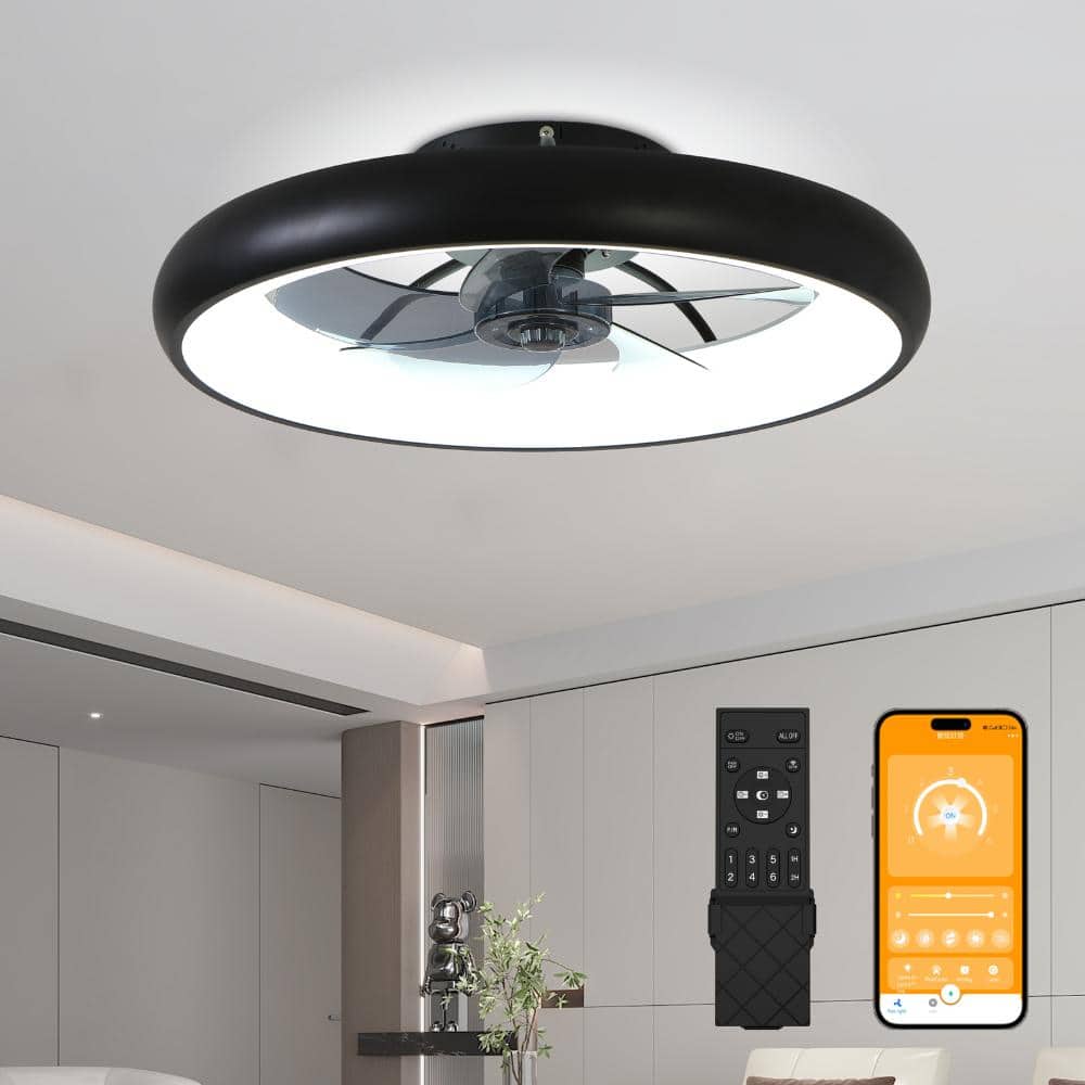 "21.7"" Ceiling Fan with Light & Remote Control, Farmhouse, 6-Speed Reversible, Dimmable 3-Color (Black)" price history on PriceWatchPro