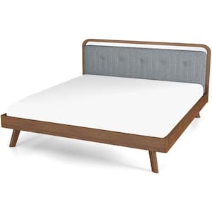 Dillon Gray Solid Wood Frame King Size Platform Bed