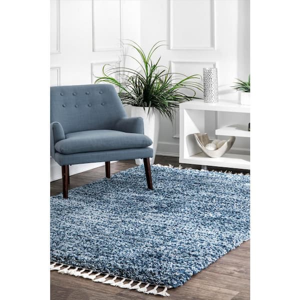 Contemporary Brooke Shag Blue 4 ft. x 6 ft. Area Rug