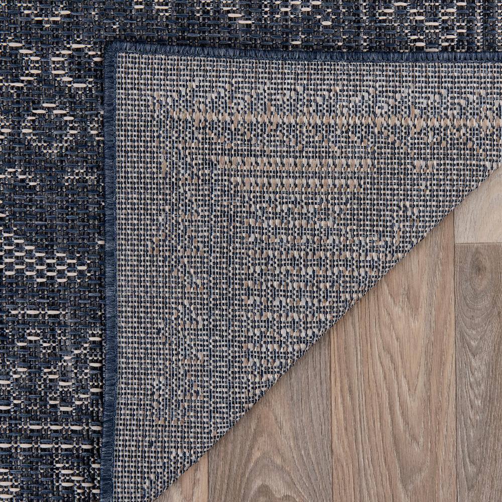 Blue Geometric Synthetic Flat Woven 5' x 7' Area Rug