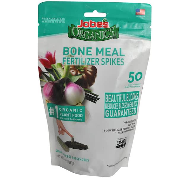 Jobe's Organics Organic Bone Meal Plant Food Fertilizer Spikes, OMRI Registered (50-Pack)
