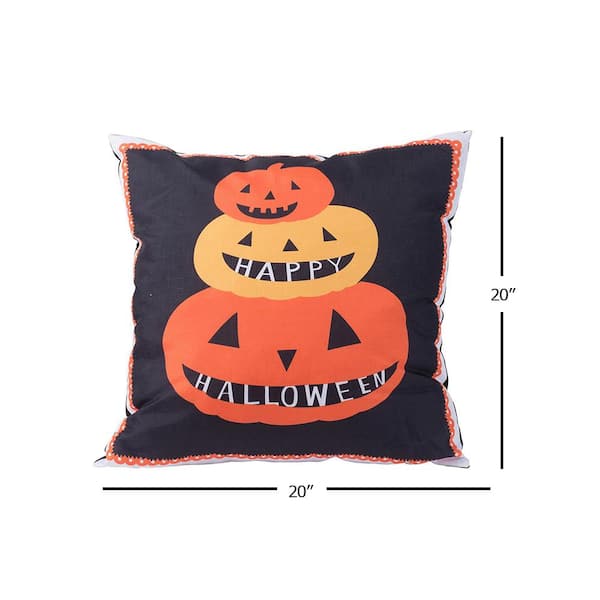 Seasonal Abode Inc Ebillo Multi-Colored Halloween Pumpkin Pillow