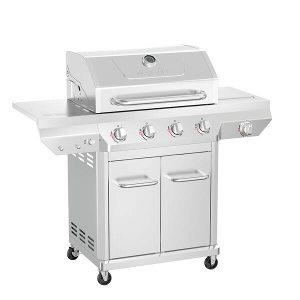 Captiva Designs 7-Burner Propane Gas Grill With Side Burner – 65,800 BTU Stainless Steel Outdoor BBQ, Digital Control, Wheels (2024 Model)