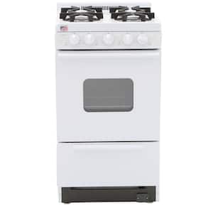 20 in. 2.42 cu. ft. Battery Spark Ignition Gas Range in White