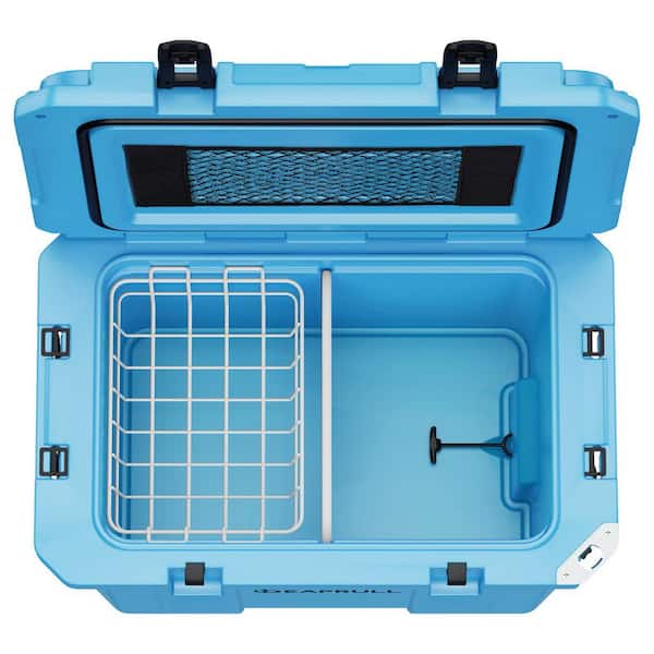 Denjol Light Blue 60 qt. Portable Chest Cooler with Cup Holders