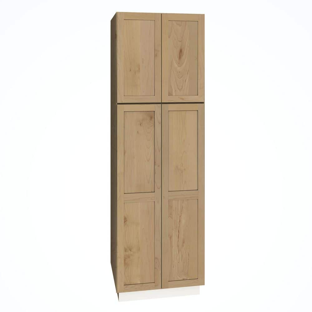 QuickShip Cottage 30 in. W x 24 in. D x 96 in. H Assembled Plywood Shaker 2-Door Pantry Kitchen Cabinet in Canopy