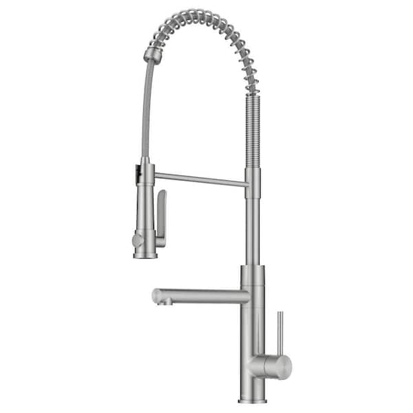 Artec Pro Commercial Style Single Handle Pull Down Kitchen Faucet with Pot Filler in Spot-Free Stainless Steel