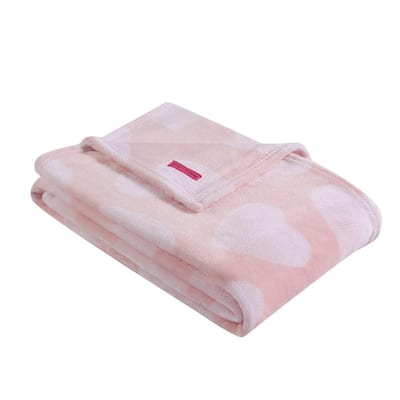 Dotted Heart Pink Ultra Soft Plush Microfiber Throw Blanket
