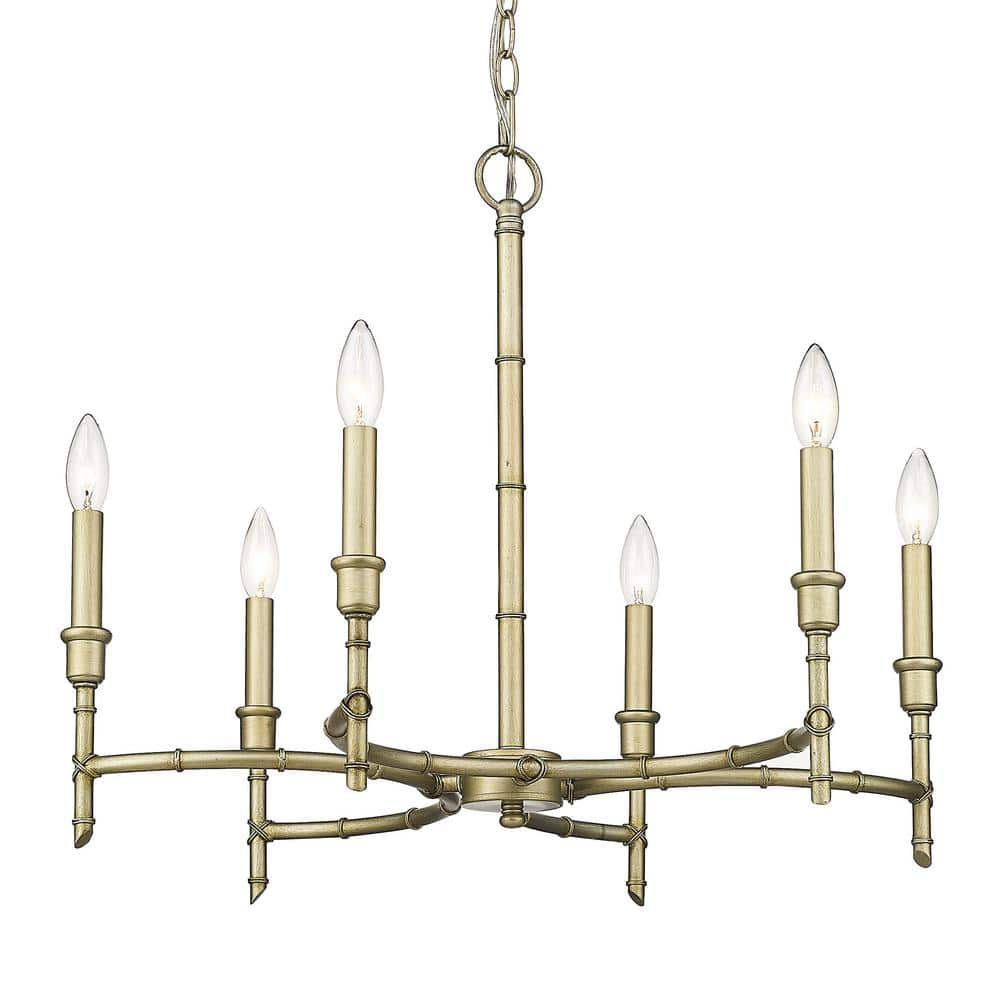 Golden Lighting Cambay 6-Light White Gold Chandelier 8207-6 WG - The ...