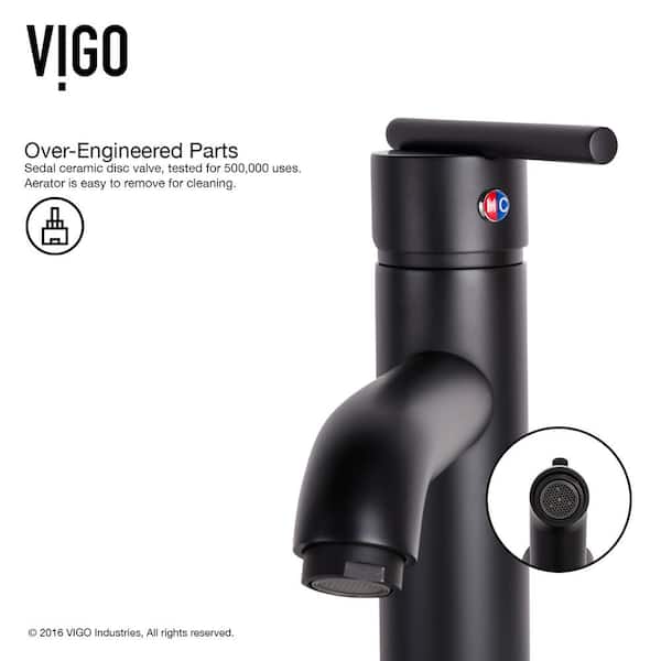 Hibiscus White Matte Stone Vessel Bathroom Sink and Seville Bathroom Vessel Faucet in Matte Black