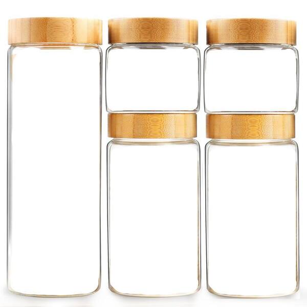 Lynzavix 5-Piece Glass Food Storage Container Set with Airtight