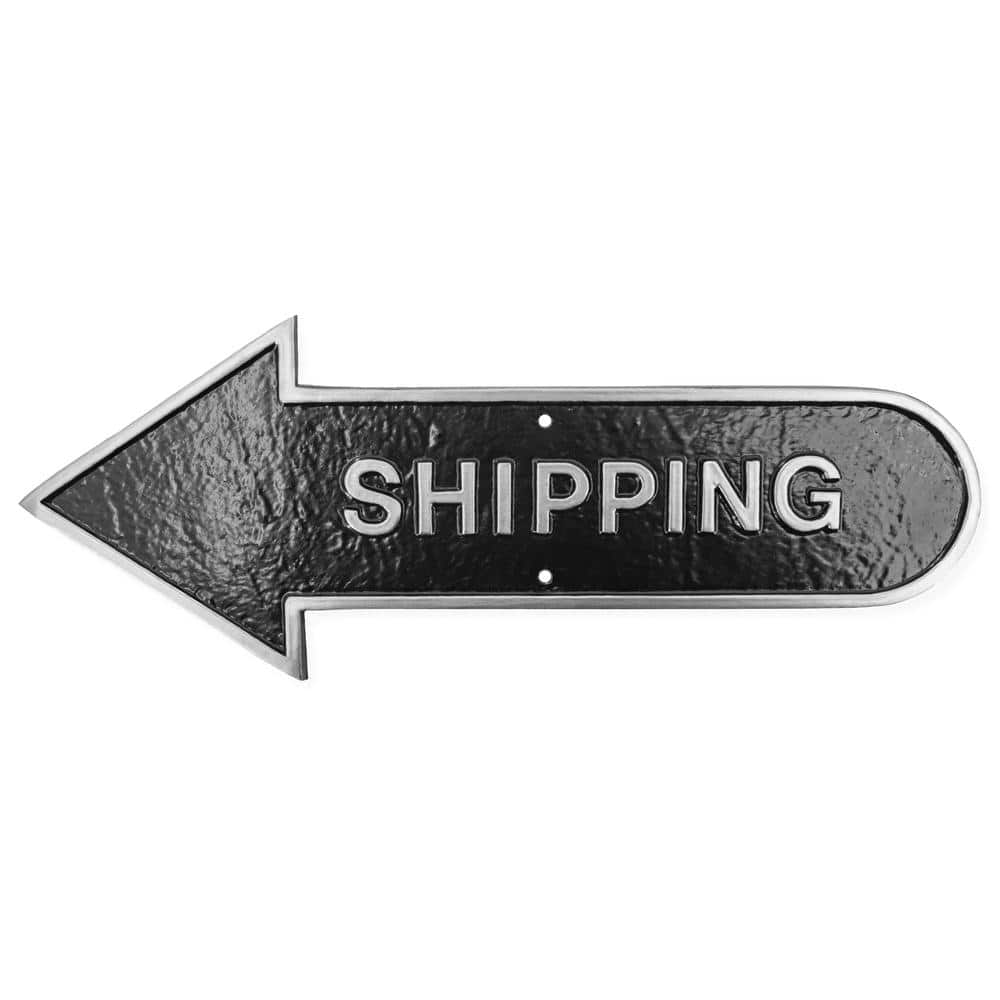 6 in. x 15.5 in. Left Arrow Shipping Statement Plaque Sign-Black/Silver price history on PriceWatchPro