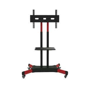 Red Universal Swivel TV Stand for 32 in. - 80 in. TVs, Height Adjustable Table Top TVs Stand Mount with Tilt