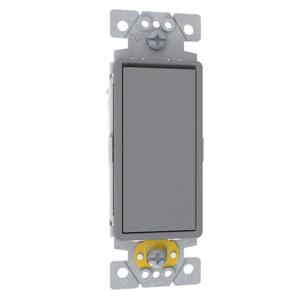 X Series 15 Amp 3-Way Switch Module Rocker Back Wire Light Switch Matte Gray