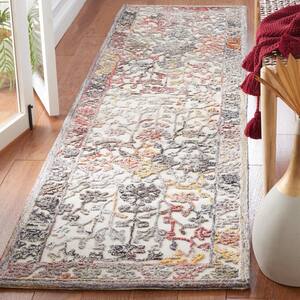 Trace Red/Ivory 2 ft. x 9 ft. Floral Runner Rug