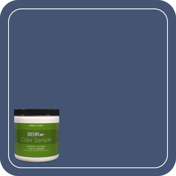BEHR PREMIUM PLUS 8 oz. #HDC-CL-26 Champlain Blue Semi-Gloss Interior/Exterior Paint & Primer Color Sample