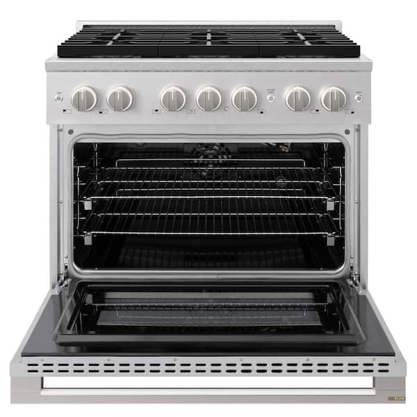 ZLINE36 in. 5.2 cu. ft. Marino Gas Range with 6 Burner DuoPro Cooktop and Convection Gas Oven in Satin Stainless Steel