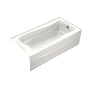 Mariposa 72 in. x 36 in. Soaking Bathtub with Right-Hand Drain in White, Integral Flange