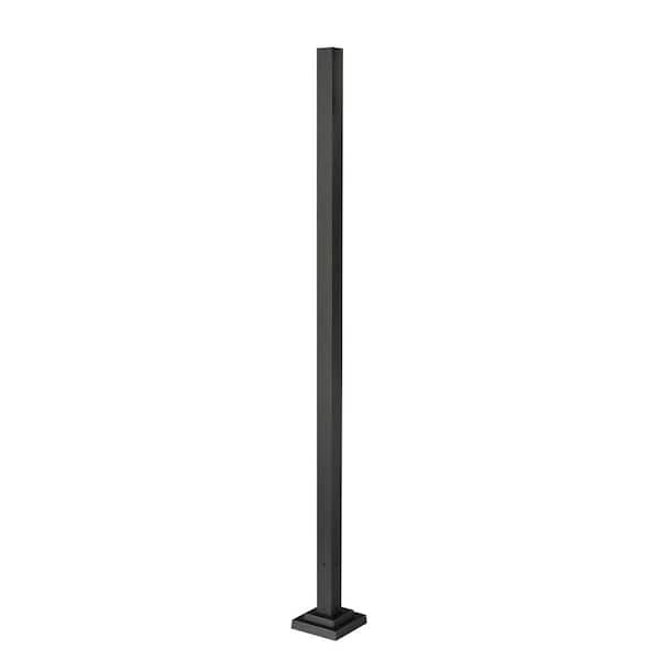 Unbranded Outdoor Post 96 in. Oil Rubbed Bronze Aluminum Hardwired Outdoor Weather Resistant Surface Mount/Base Light Post