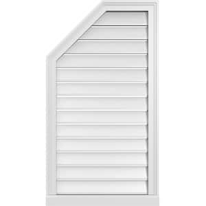 22 in. x 40 in. Octagonal Surface Mount PVC Gable Vent: Functional with Brickmould Sill Frame