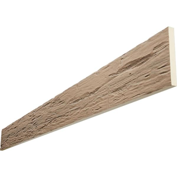 Ekena Millwork Endurathane 1 in. H x 12 in. W x 12 ft. L Hand Hewn Oatmeal Faux Wood Beam Plank