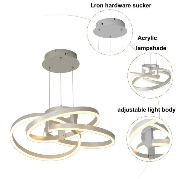 OUKANING 45-Watt 1-Light Integrated LED Sliver Modern Geometric