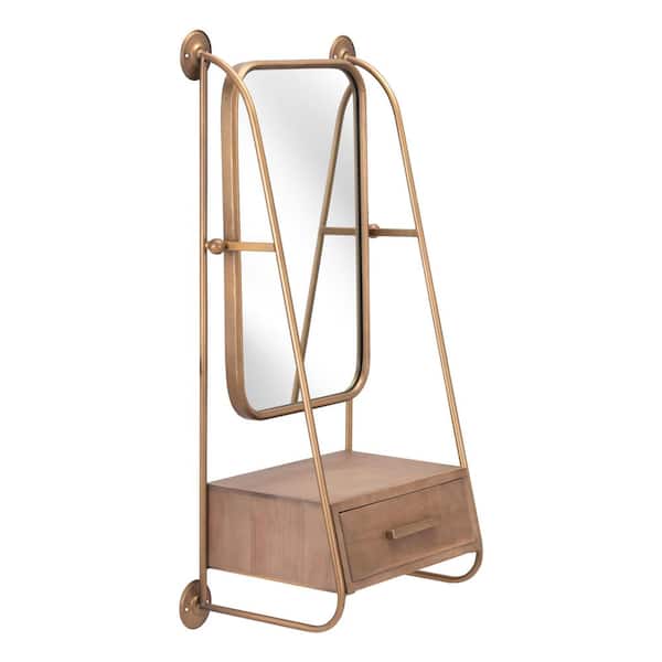 ZUO Modern Brass Copper 18.9 in. W x 35.6 in. H Peralta Rectangle