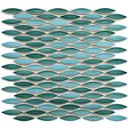 Pescado Glossy Agua 12 in. x 12-1/2 in. Porcelain Mosaic