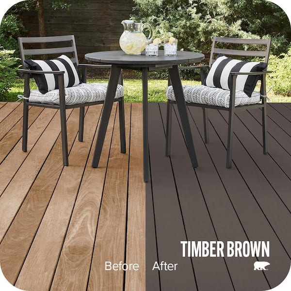 5 gal. #N140-7 Timber Brown Solid Color Waterproofing Exterior Wood Stain