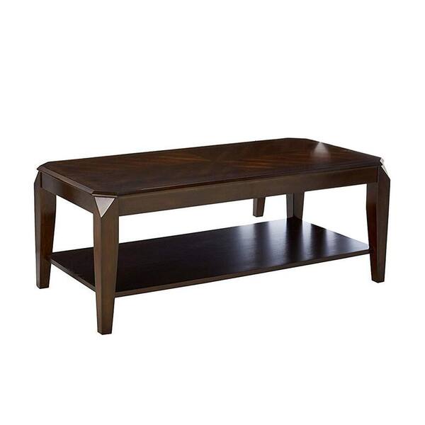 HomeRoots Charlie 1 in. Walnut Square Wood Top End Table 3-Pieces