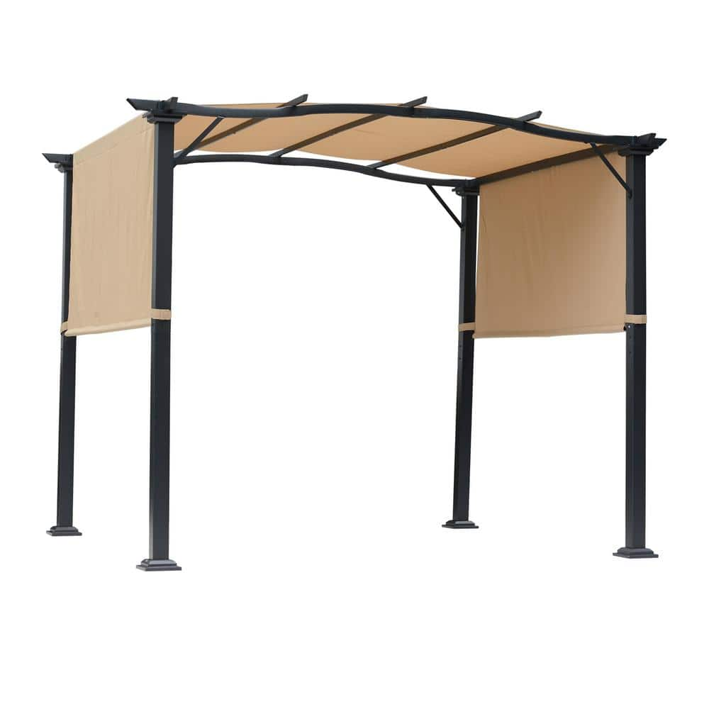 Outsunny 7.5 ft. H Steel Frame Polyester Fabric Gazebo with Retractable ...