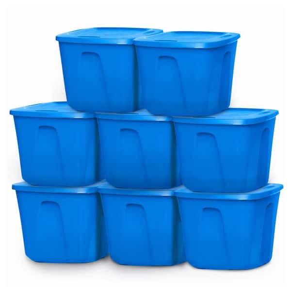 18 gal. Plastic Storage Bin, 8-Pack