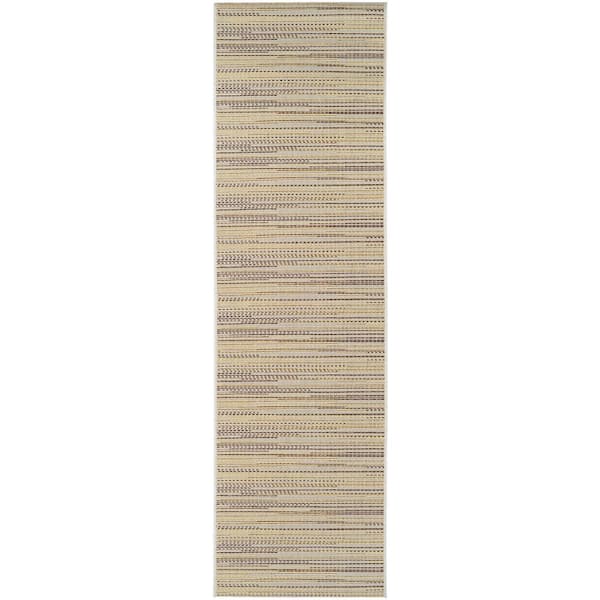 Couristan Monaco Larvotto Sand-Multi 2 ft. x 12 ft. Indoor/Outdoor Runner Rug