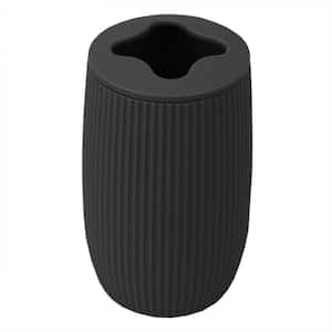 Ribbed Plastic Toothbrush Holder in Grey