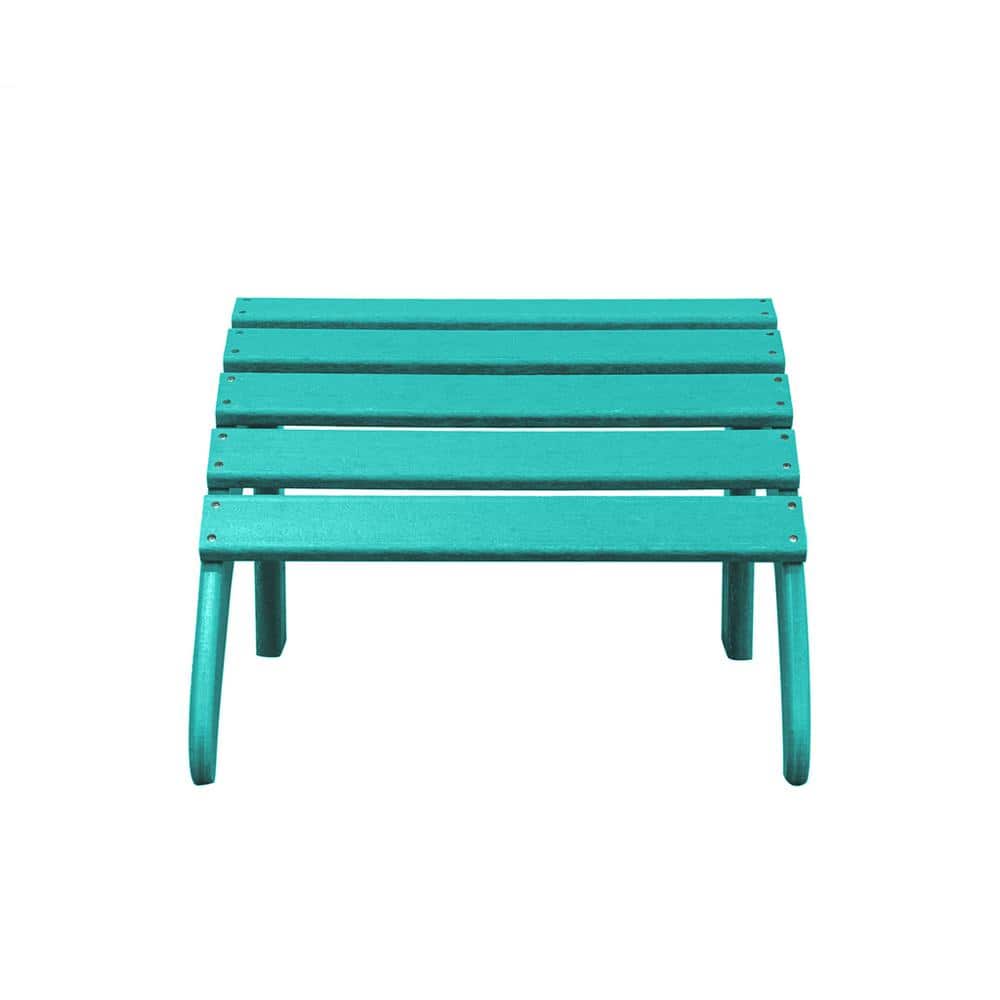 HOTEBIKE Turquoise with Weathered Wood Plastic Outdoor Adirondack