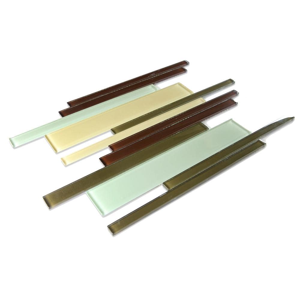 12" x 12" Multicolor Glossy Glass Mosaic Tile