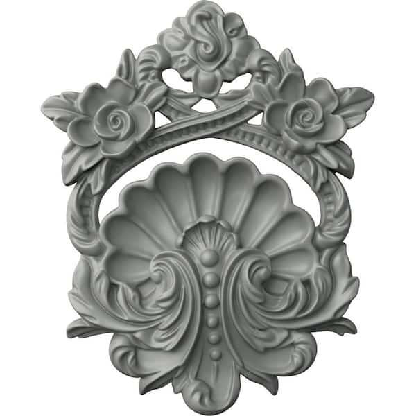 Ekena Millwork 1-1/4 in. x 8 in. x 9-7/8 in. Polyurethane Pesaro Shell Center Onlay