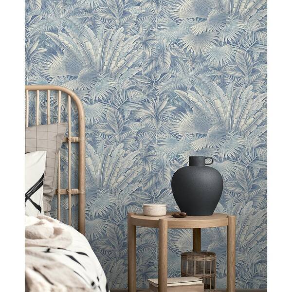 Tommy Bahama Palmiers Azure Vinyl Peel & Stick Wallpaper Roll (Covers 30.75  Sq. Ft.) 802803WR - The Home Depot