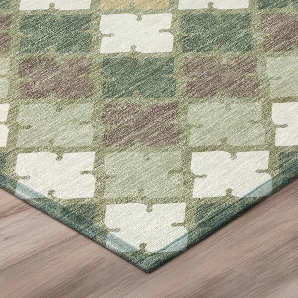 Chantille Machine Washable Indoor/Outdoor Abstract ACN2997 Sage 9 ft. x 12 ft. Area Rug