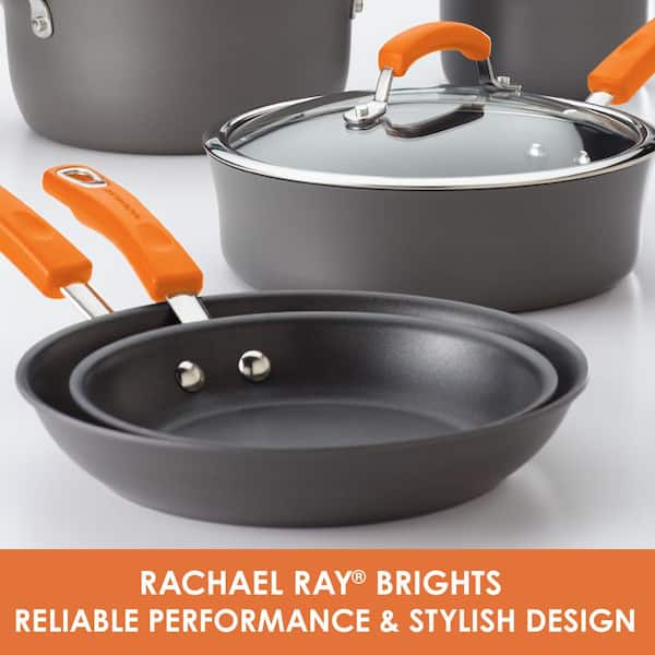 Rachael Ray Classic Brights 10-Piece Porcelain Enamel Nonstick Cookware Set  - Macy's