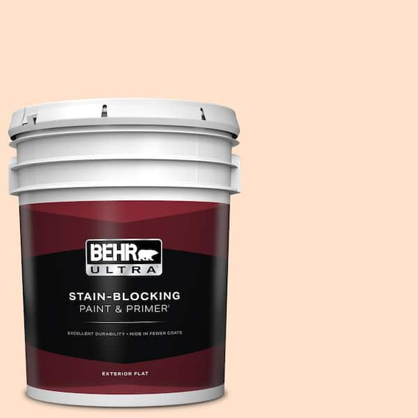 BEHR ULTRA 5 gal. #P200-1 Melted Marshmallow Flat Exterior Paint & Primer